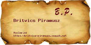 Britvics Piramusz névjegykártya